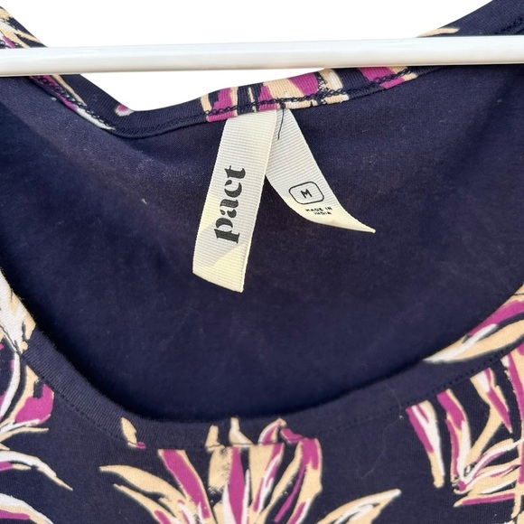 Pact Maternity Freesia Palms Ruched Tank Midi Dress Size Medium - Organic Cotton - Picture 9 of 9